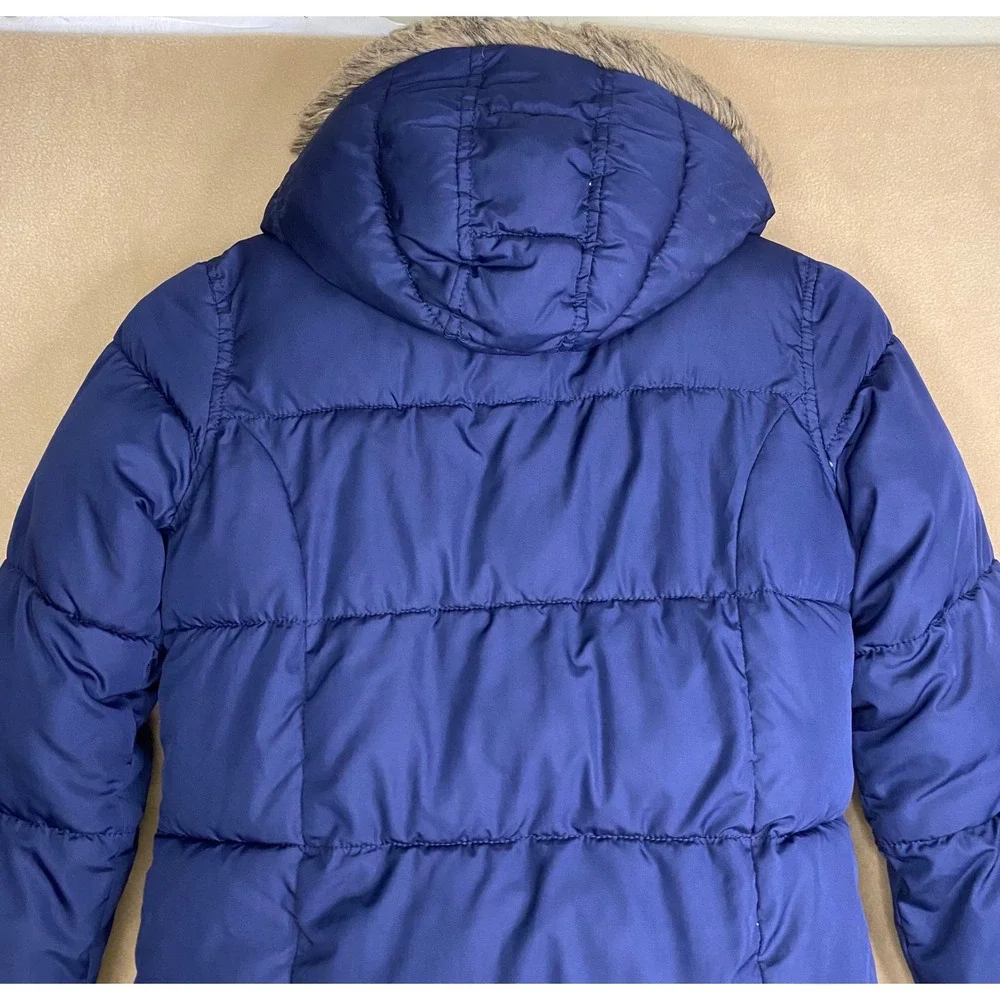 Old Navy Kids Blue Puffer Jacket Hooded Sherpa Lined Winter‎ Coat Size XXL 16